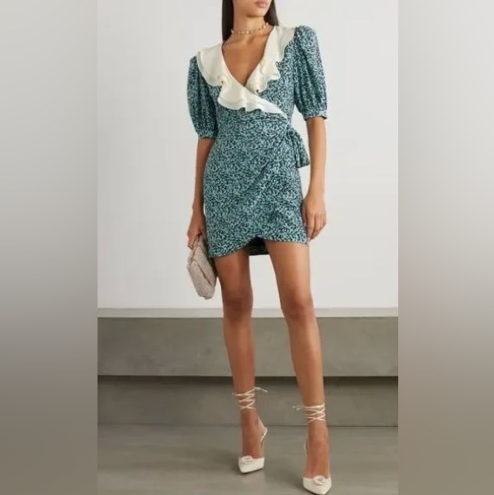 ❌SOLD❌ ALESSANDRA RICH FLORAL SILK WRAP MINI DRESS